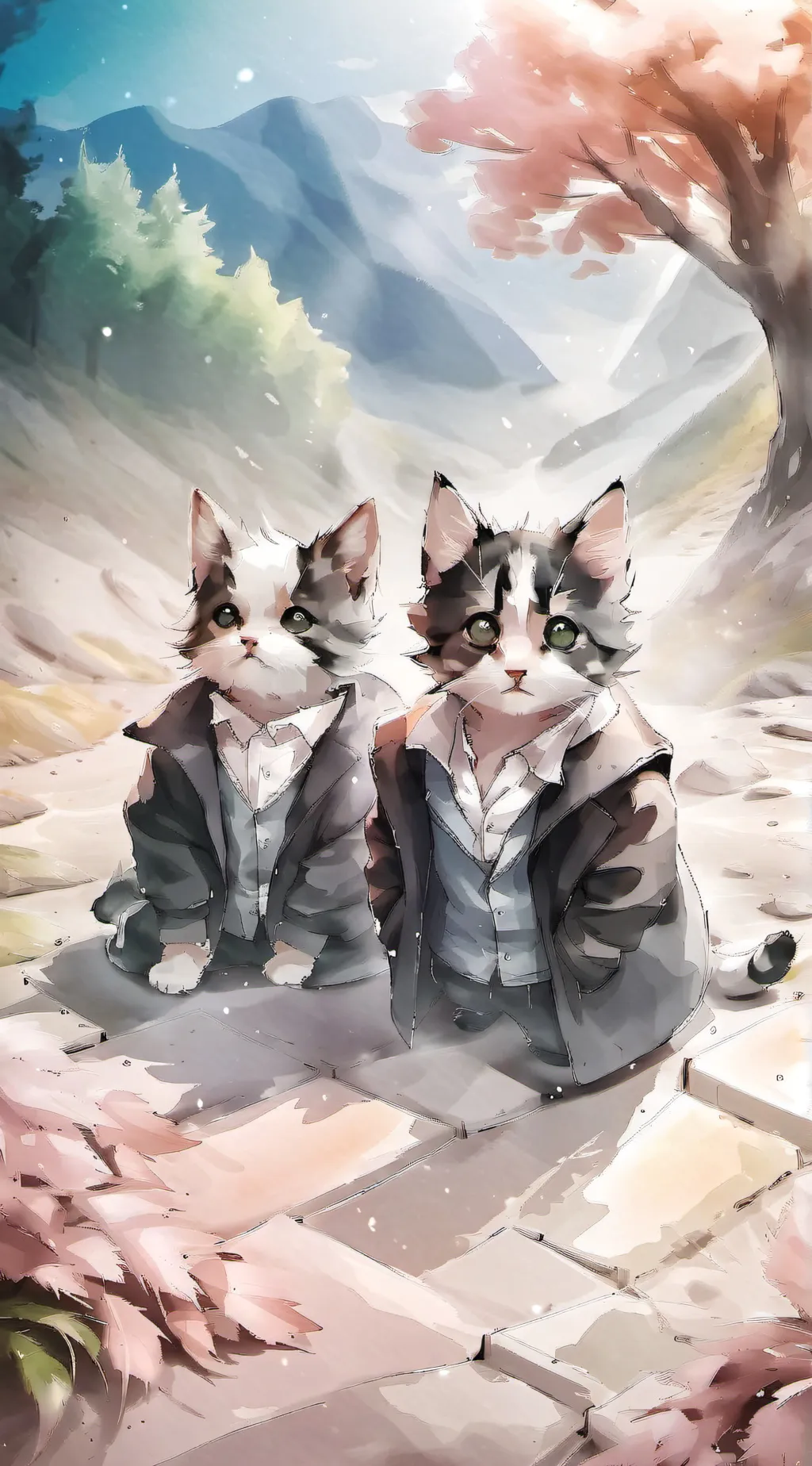 ai character: blue and berry background