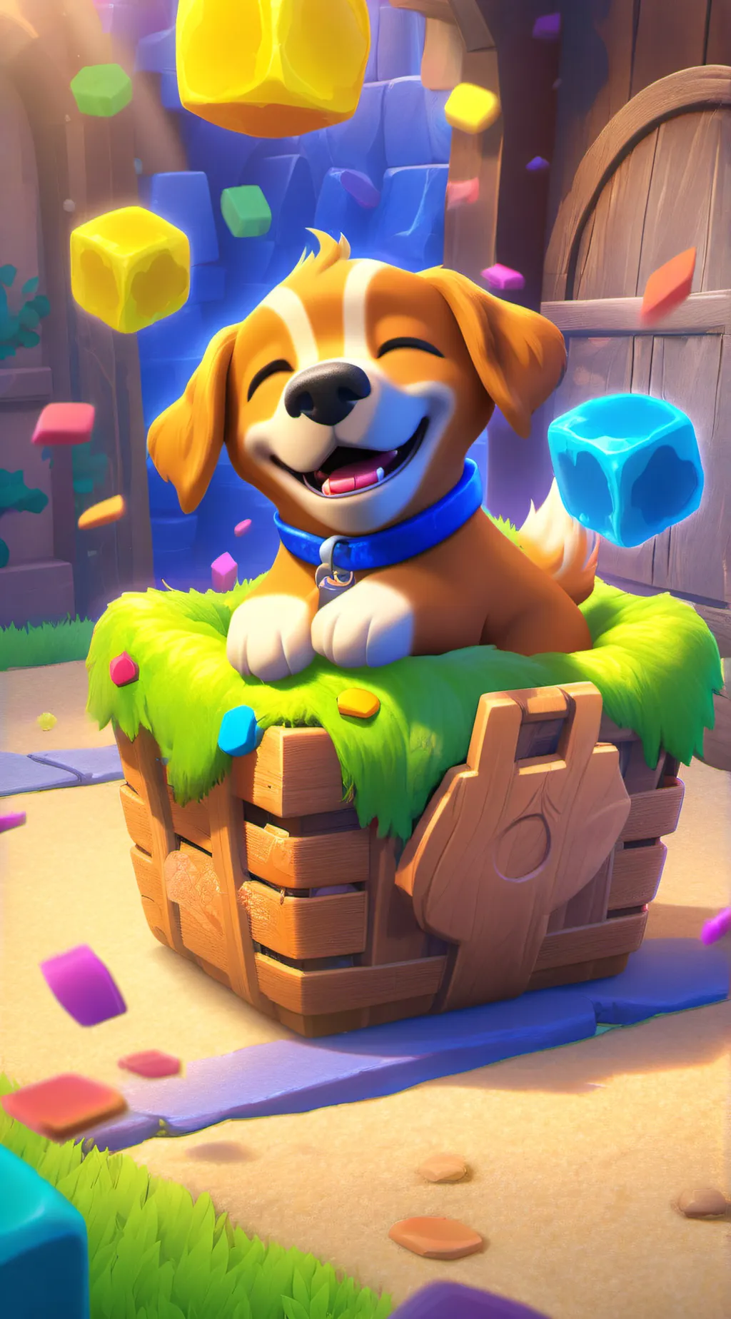 ai character: cute puppy background