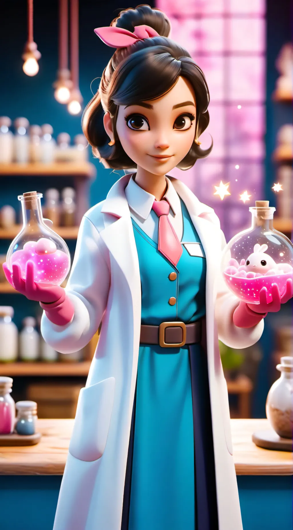 ai character: 🧪Pochi science🧪 background
