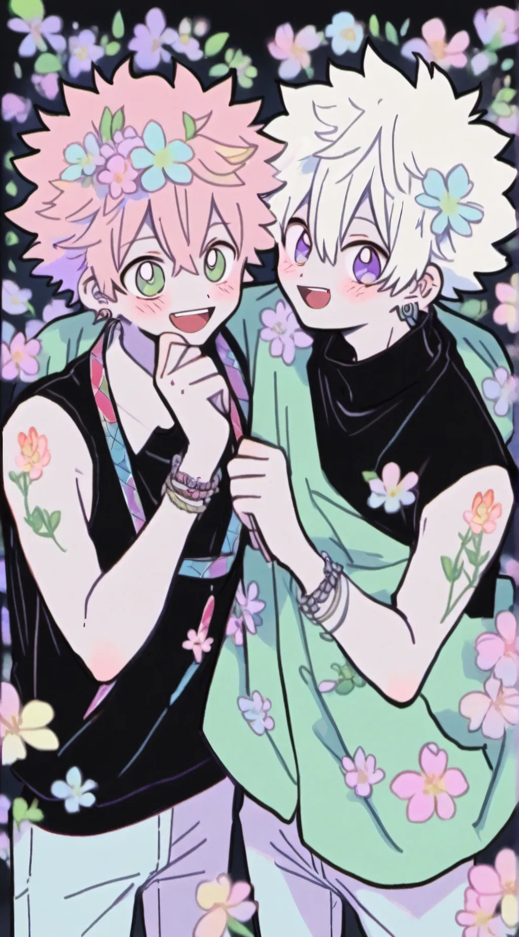 ai character: Kirishima&Bakugo background