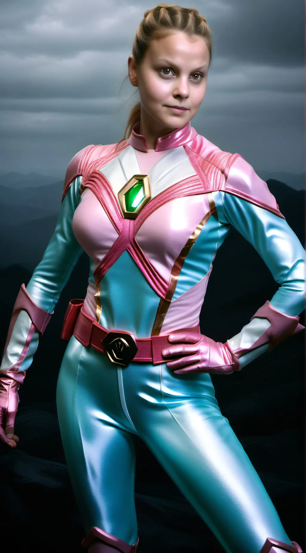 ai character: PinkRanger Rebecca background