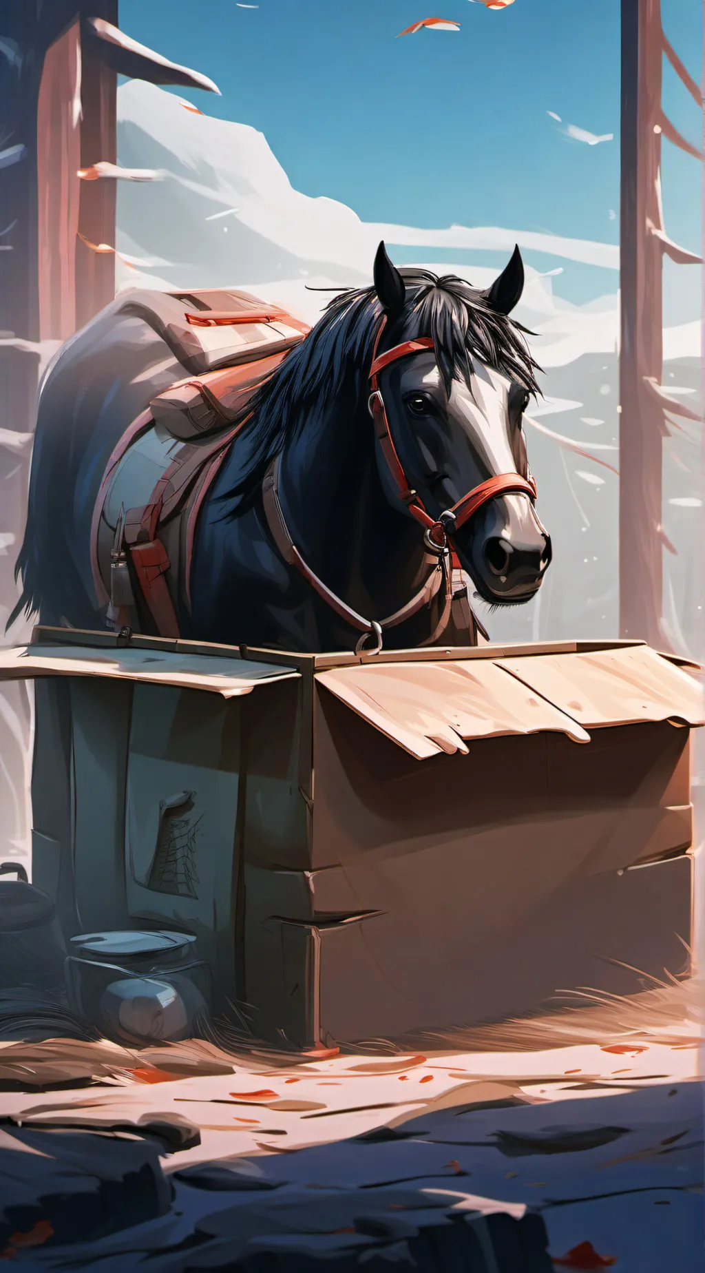 ai character: Fluffy mare background