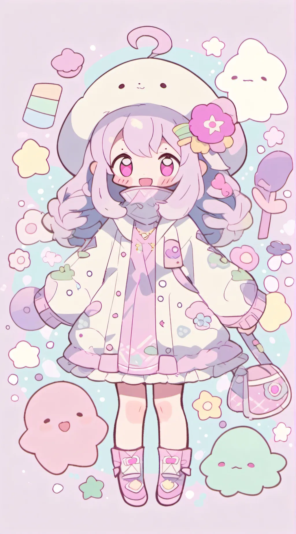 ai character: Human pink slime background