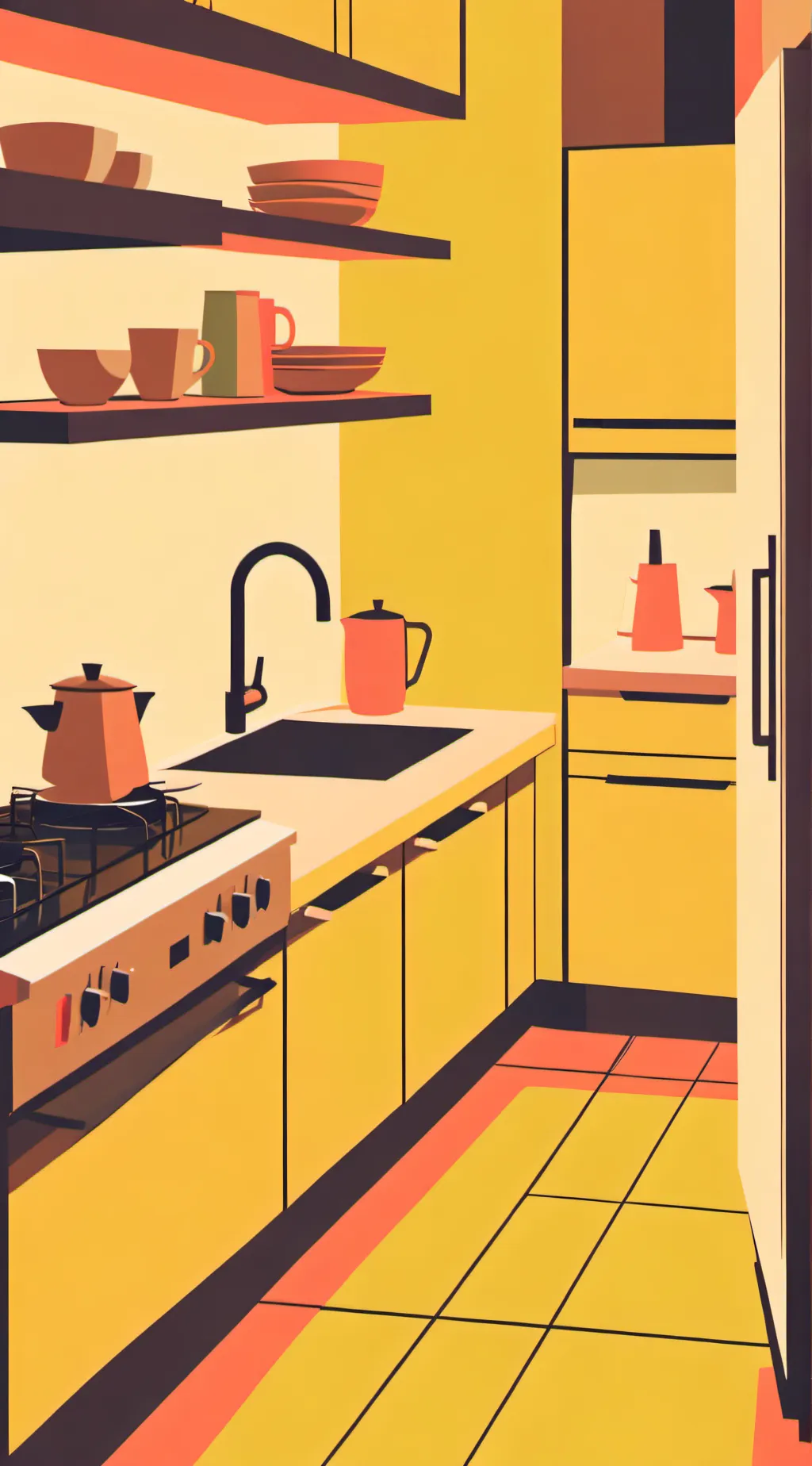 ai character: El kitchen background