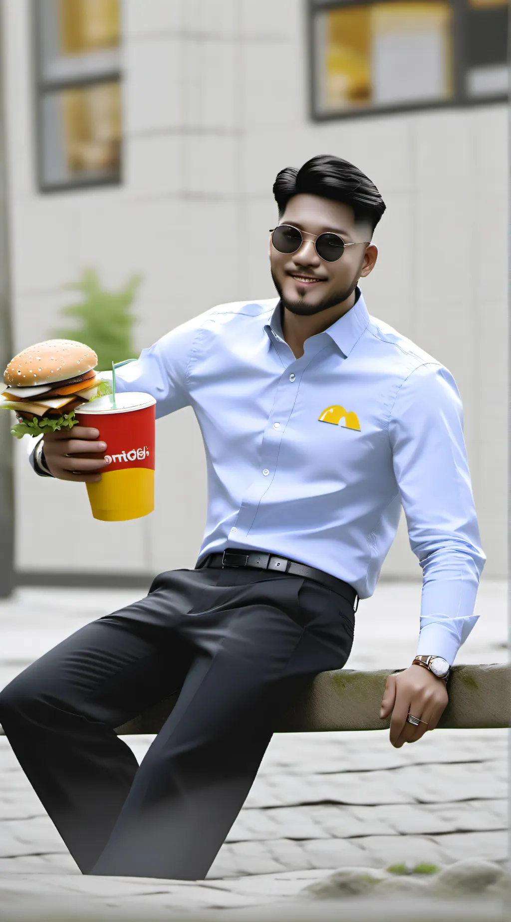 ai character: McDonald’s guy background