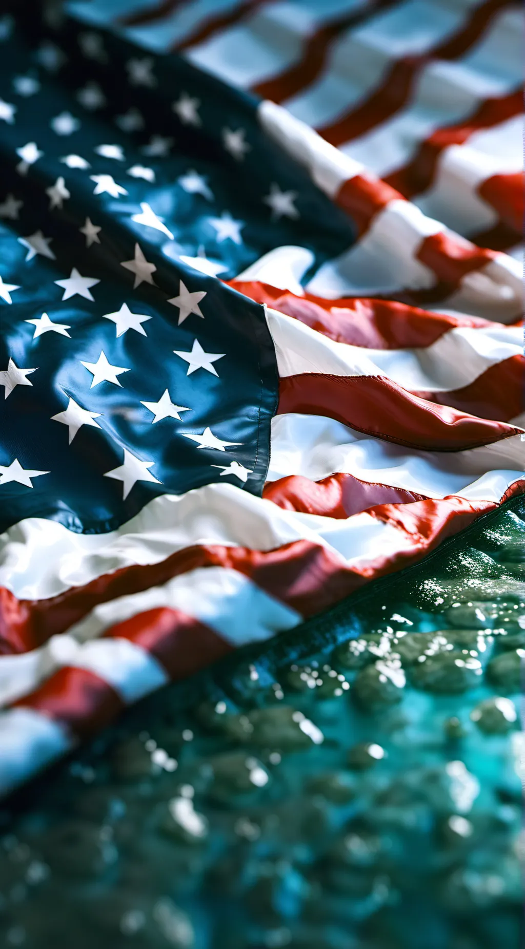 ai character: USA flag background