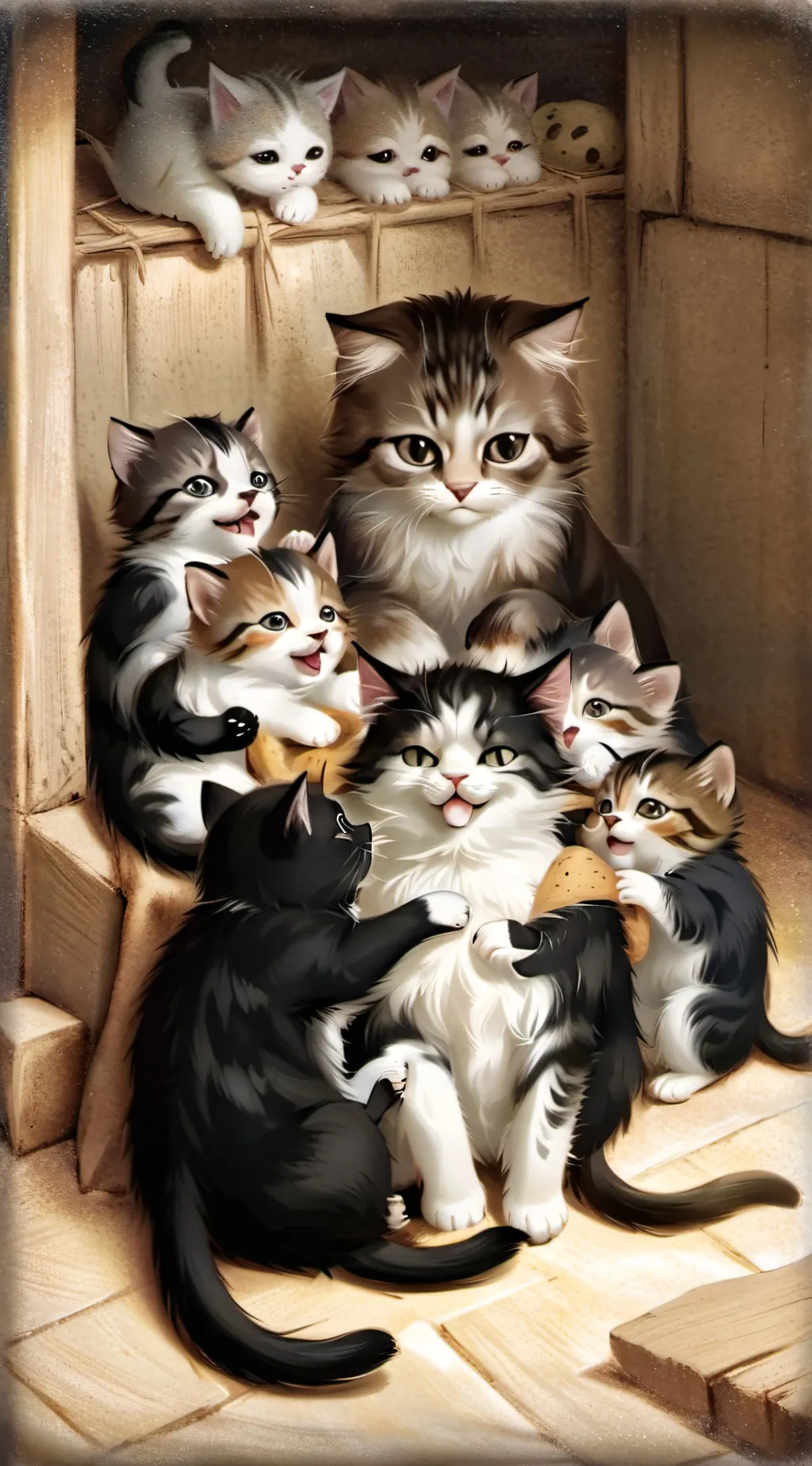 ai character: mama cat background