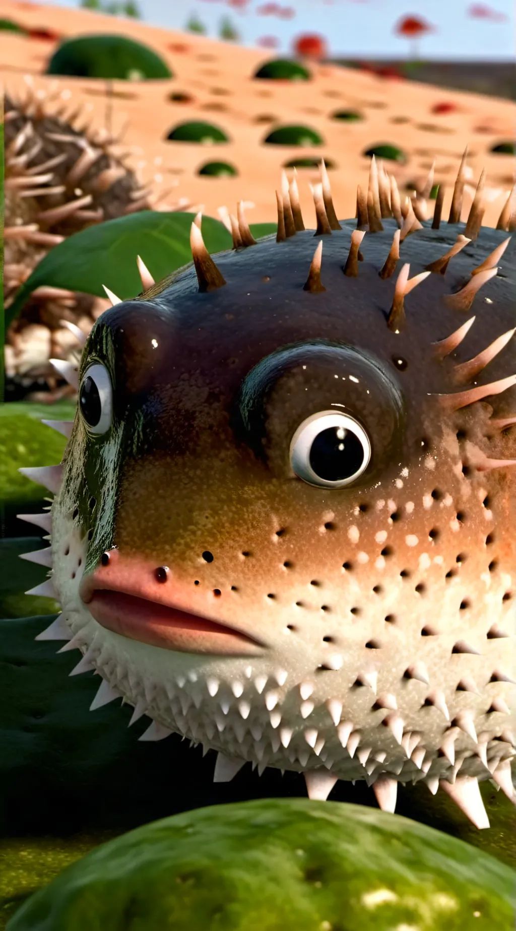 ai character: Pufferfish pet background