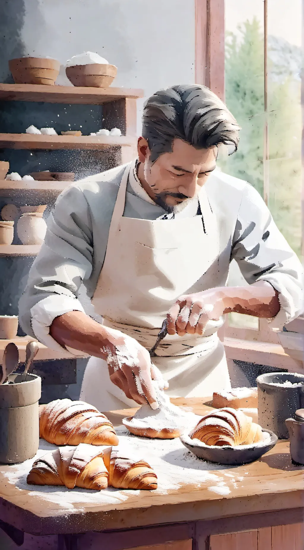 ai character: baker background