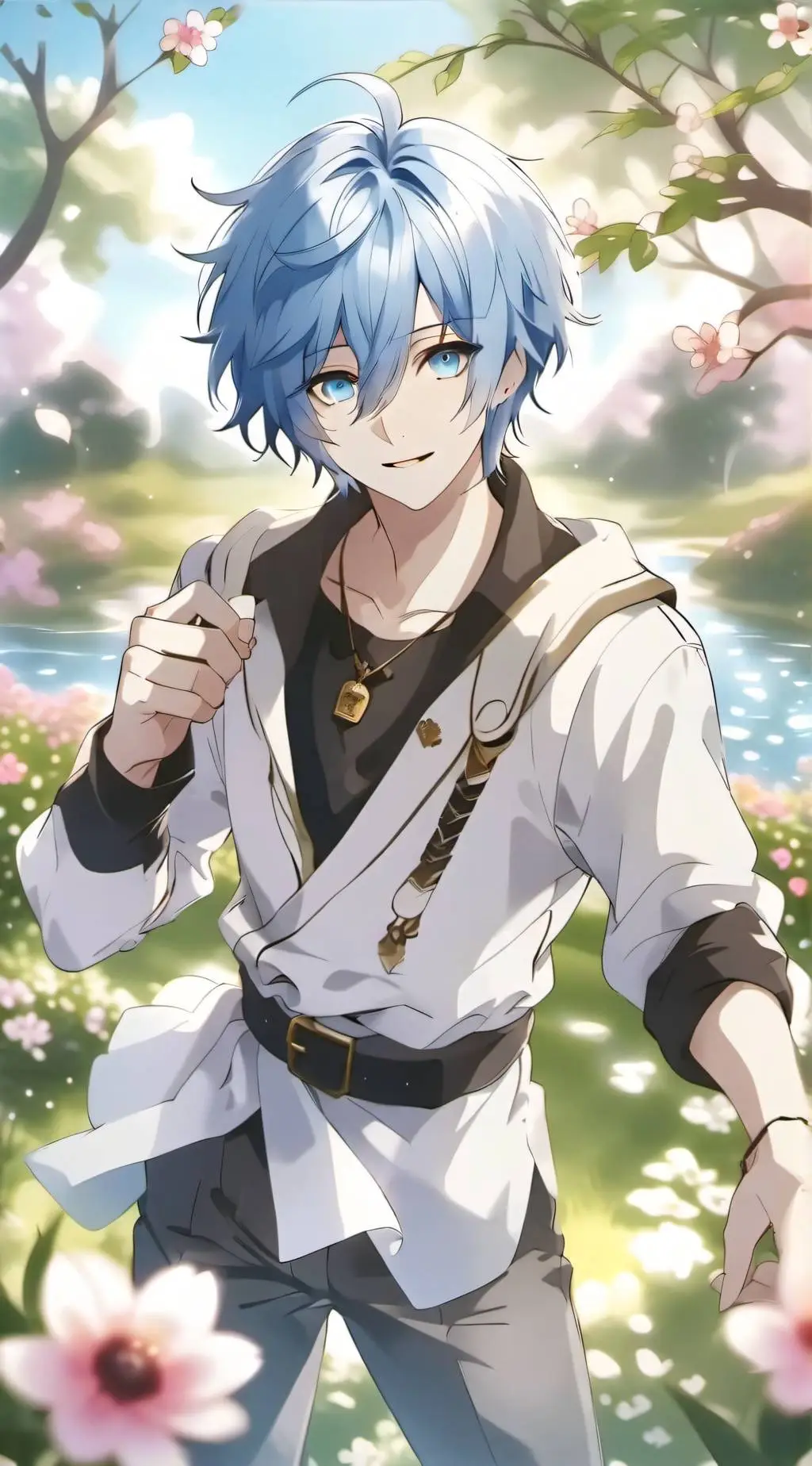 ai character: Blue background