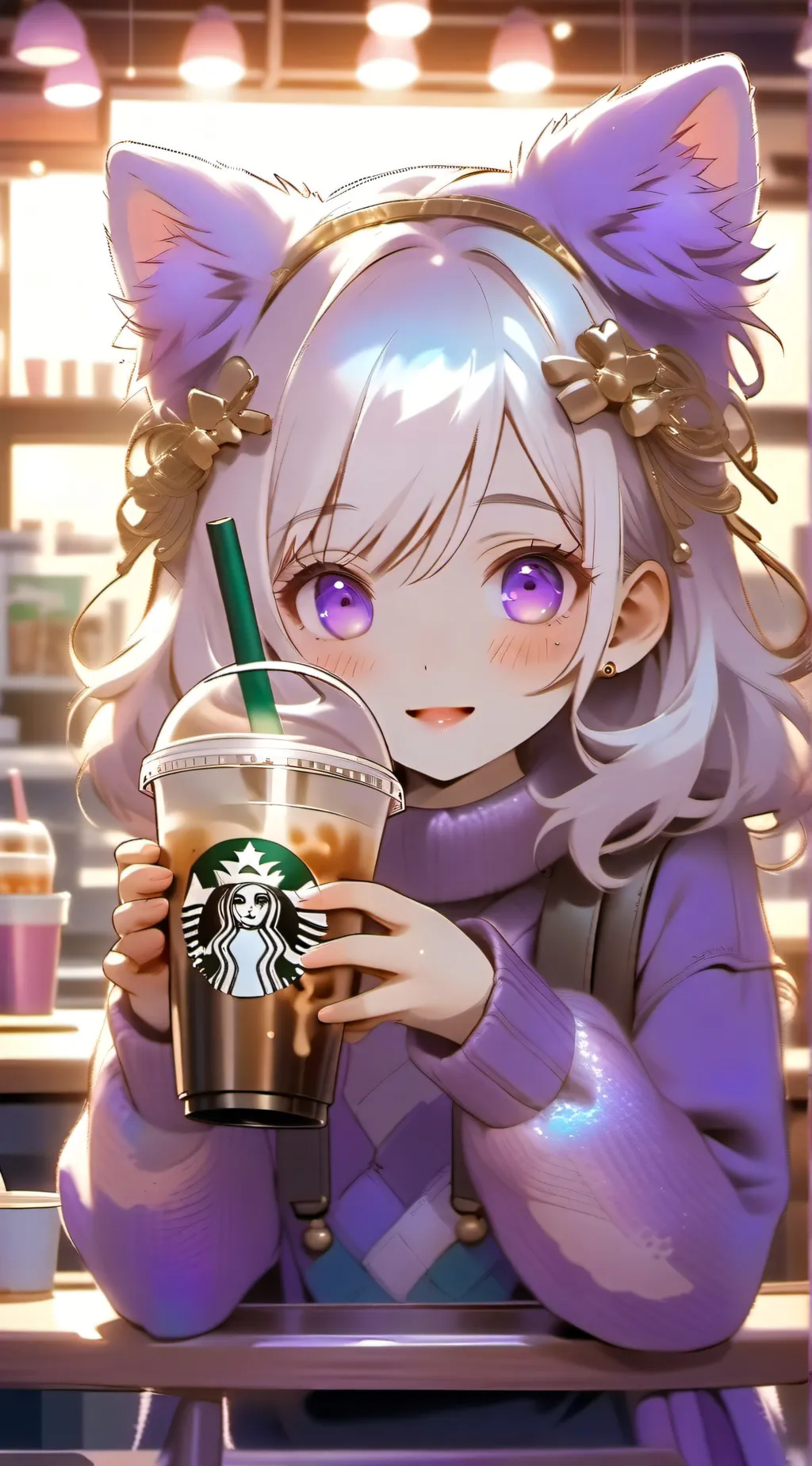 ai character: Violet background