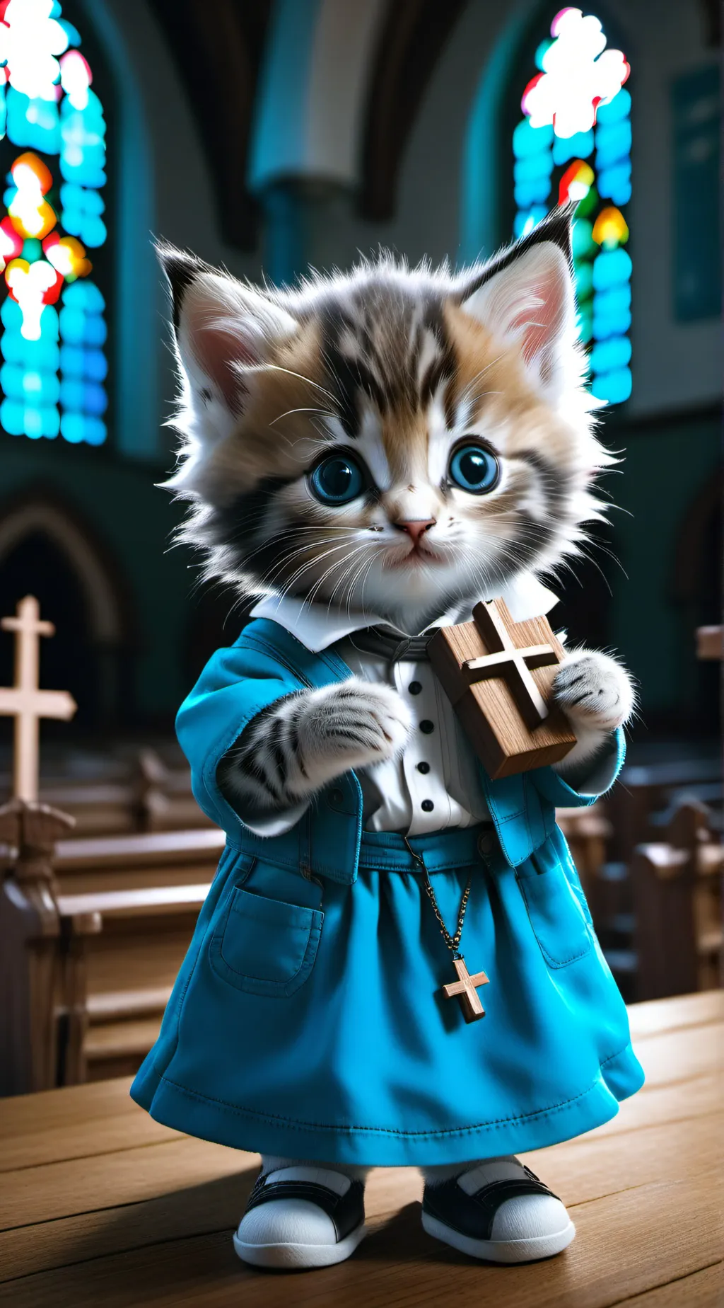 ai character: A kitten  background