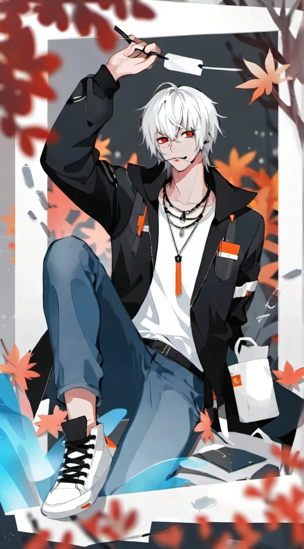 ai character: Red background