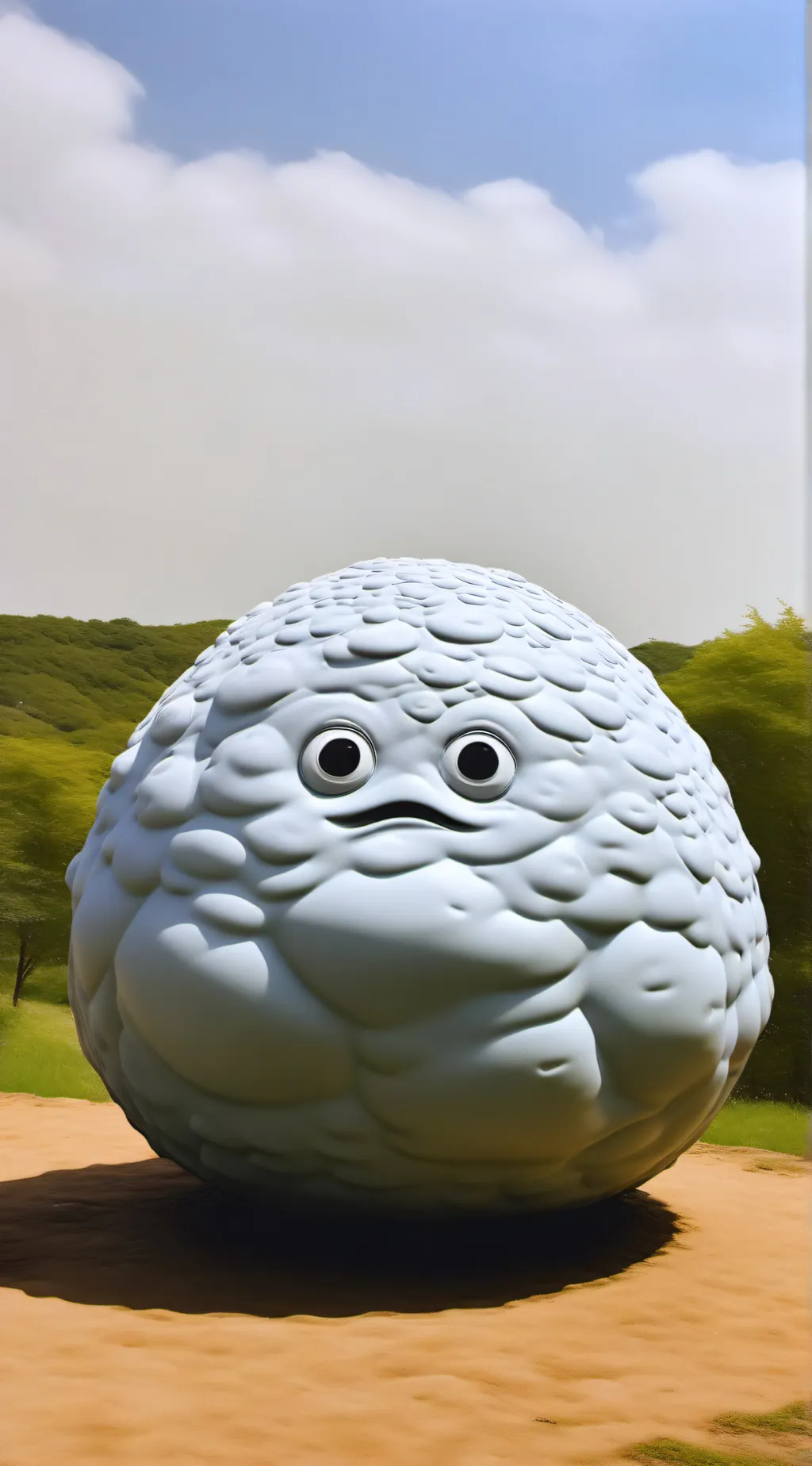 ai character:  COTTAGE CHEESE  background