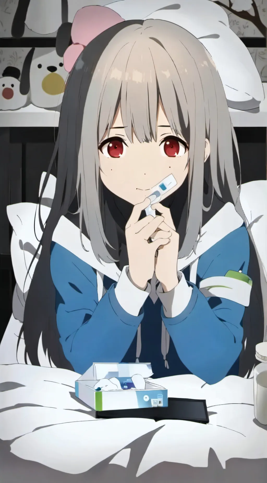 ai character: Mha but ur sick.  background