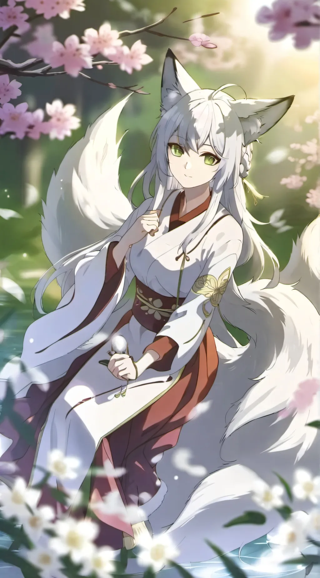 ai character: Kitsune human  background