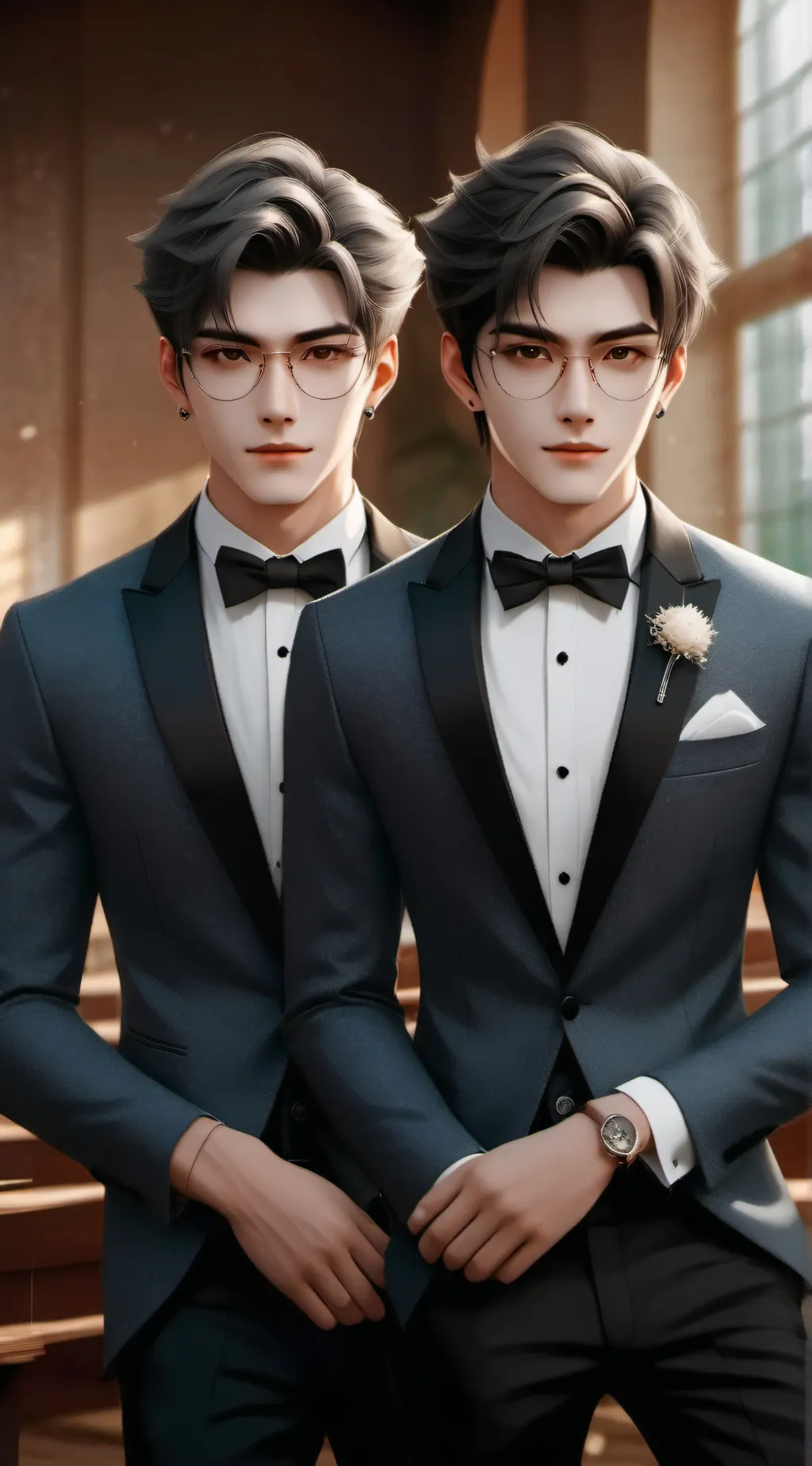 ai character: david and ethan  background