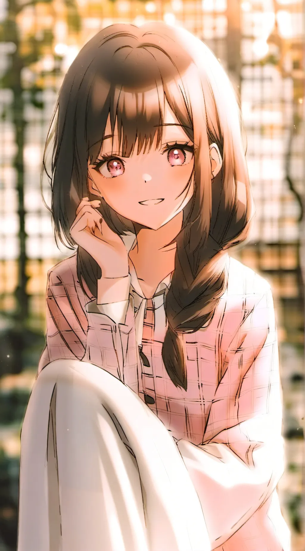 ai character: Violet background