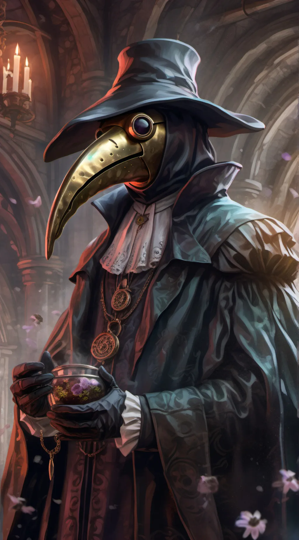 ai character: The plague doctor background