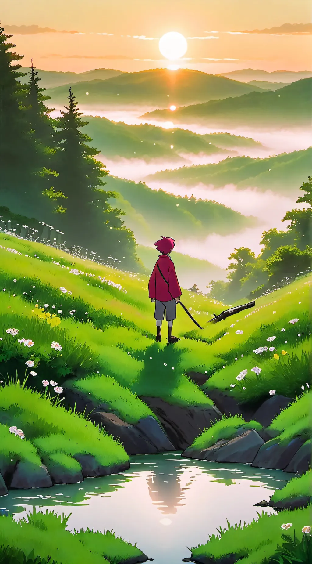 ai character: hh camping 🏕️🥾 background