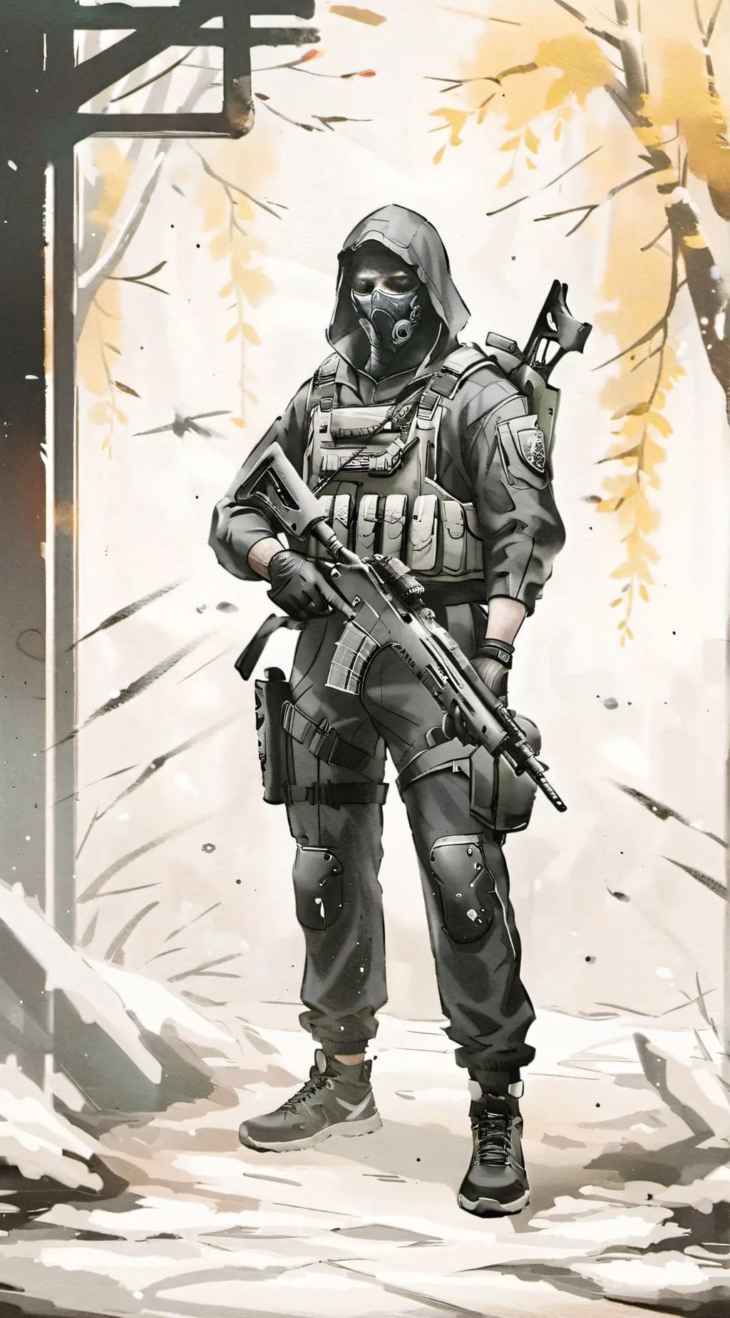 ai character: Ghost background