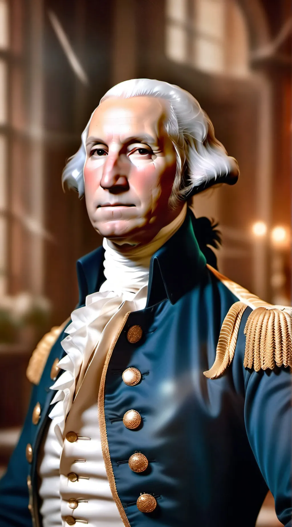 ai character: George Washington  background