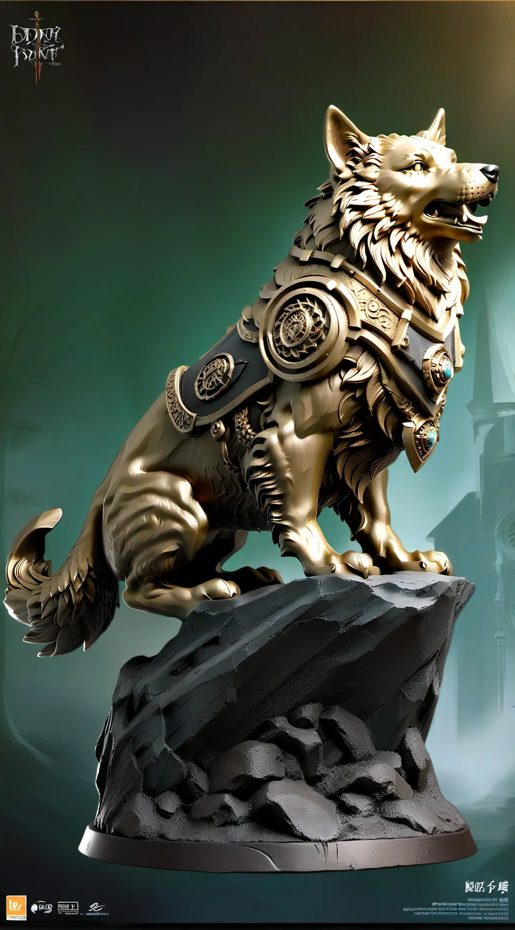 ai character: Gold doggo background