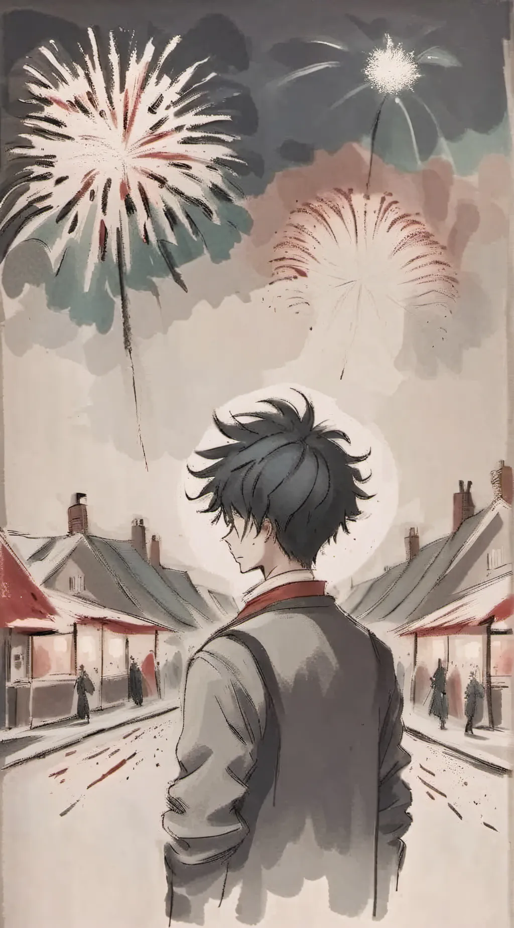 ai character: Firework day mha background