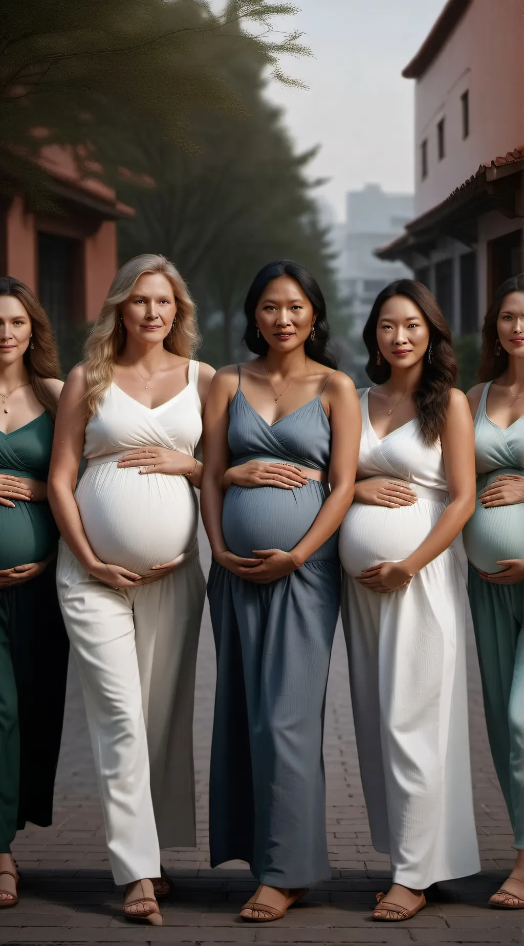 ai character: Pregnant Town background