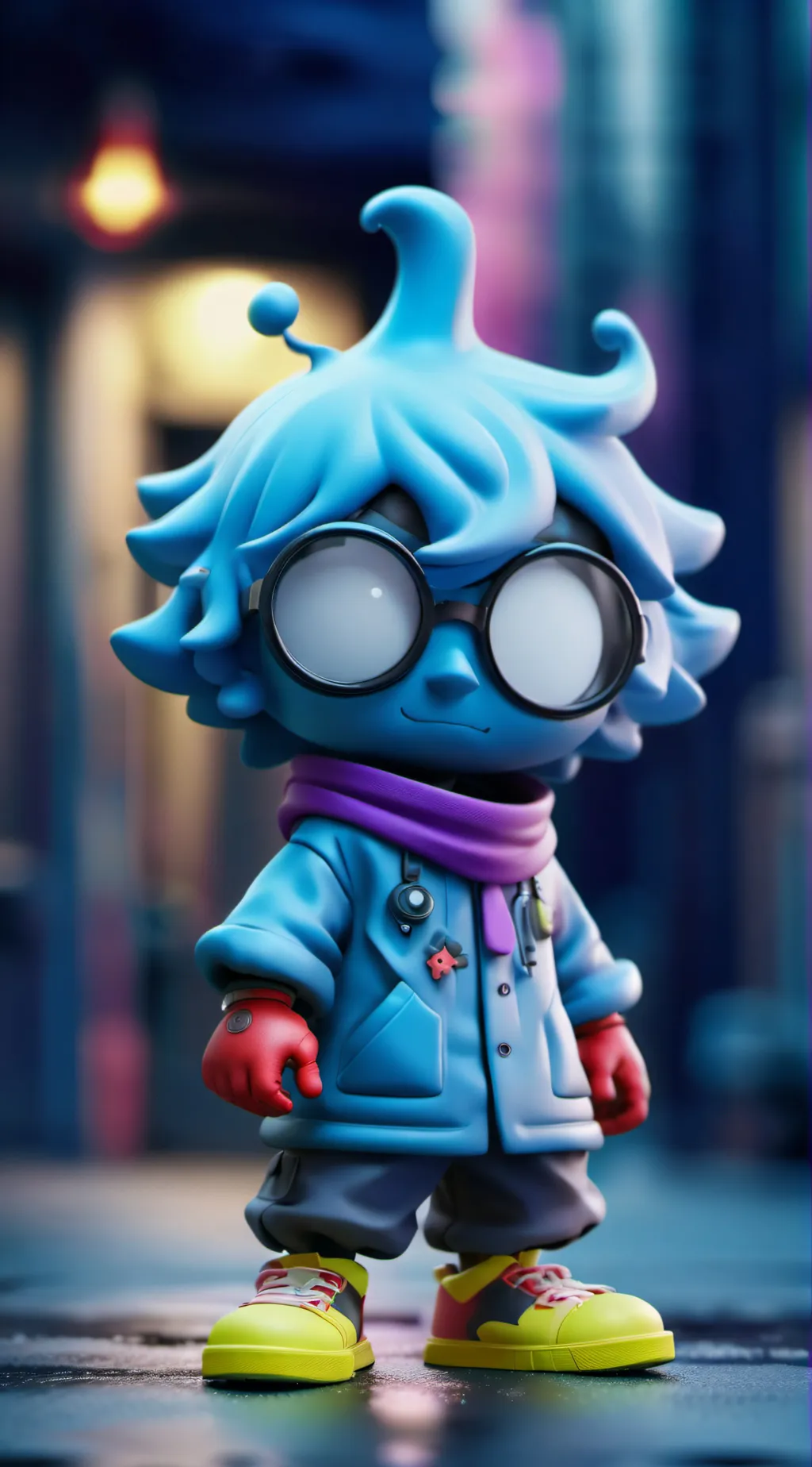 ai character: blu background