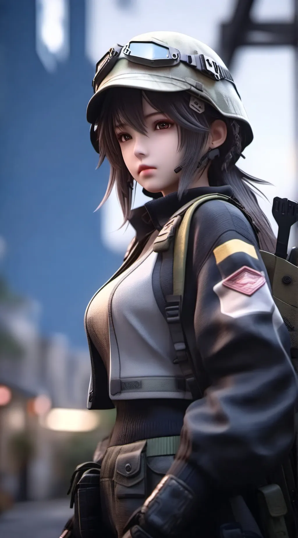 ai character: tank but anime ver background