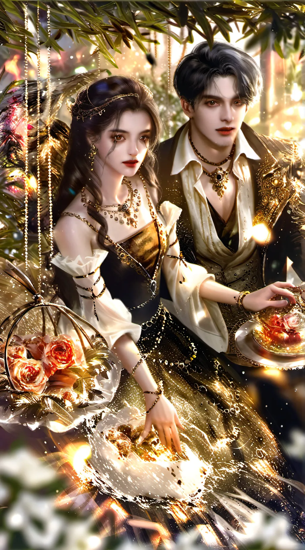 ai character: liam and Elisa  background