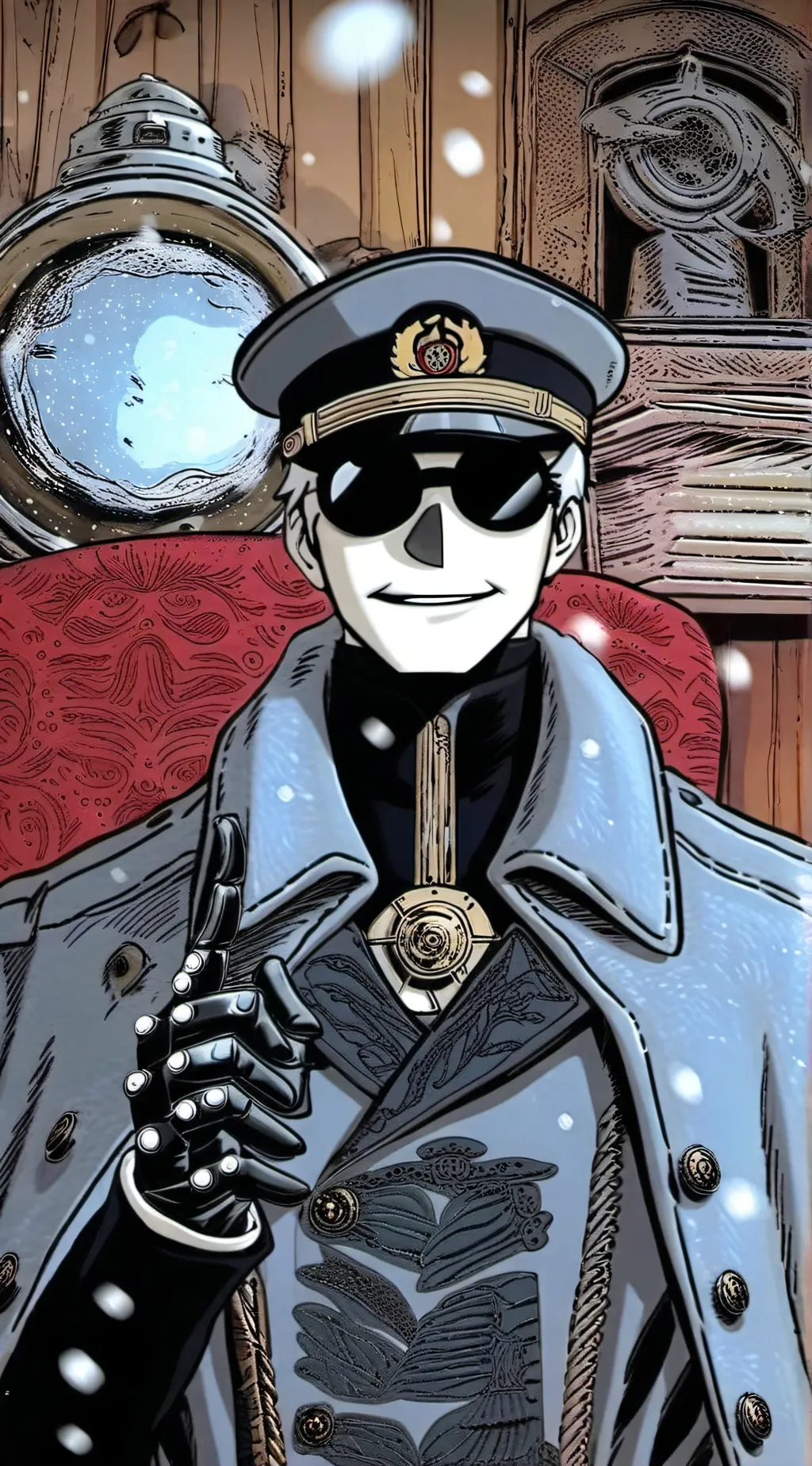 ai character: N mad background