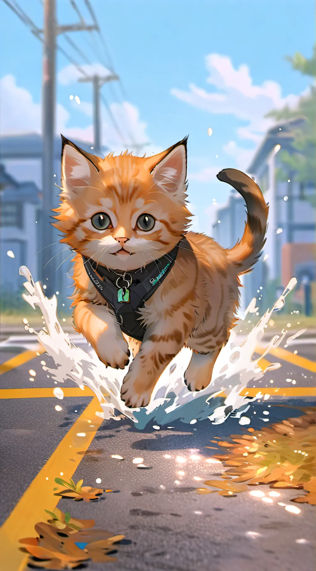ai character: Cute cat background