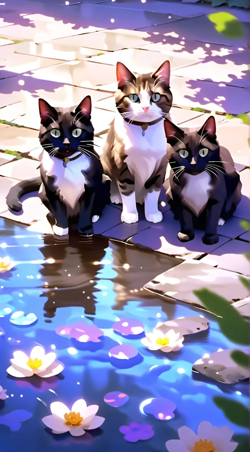 ai character: My cats🤎🖤🤍 background