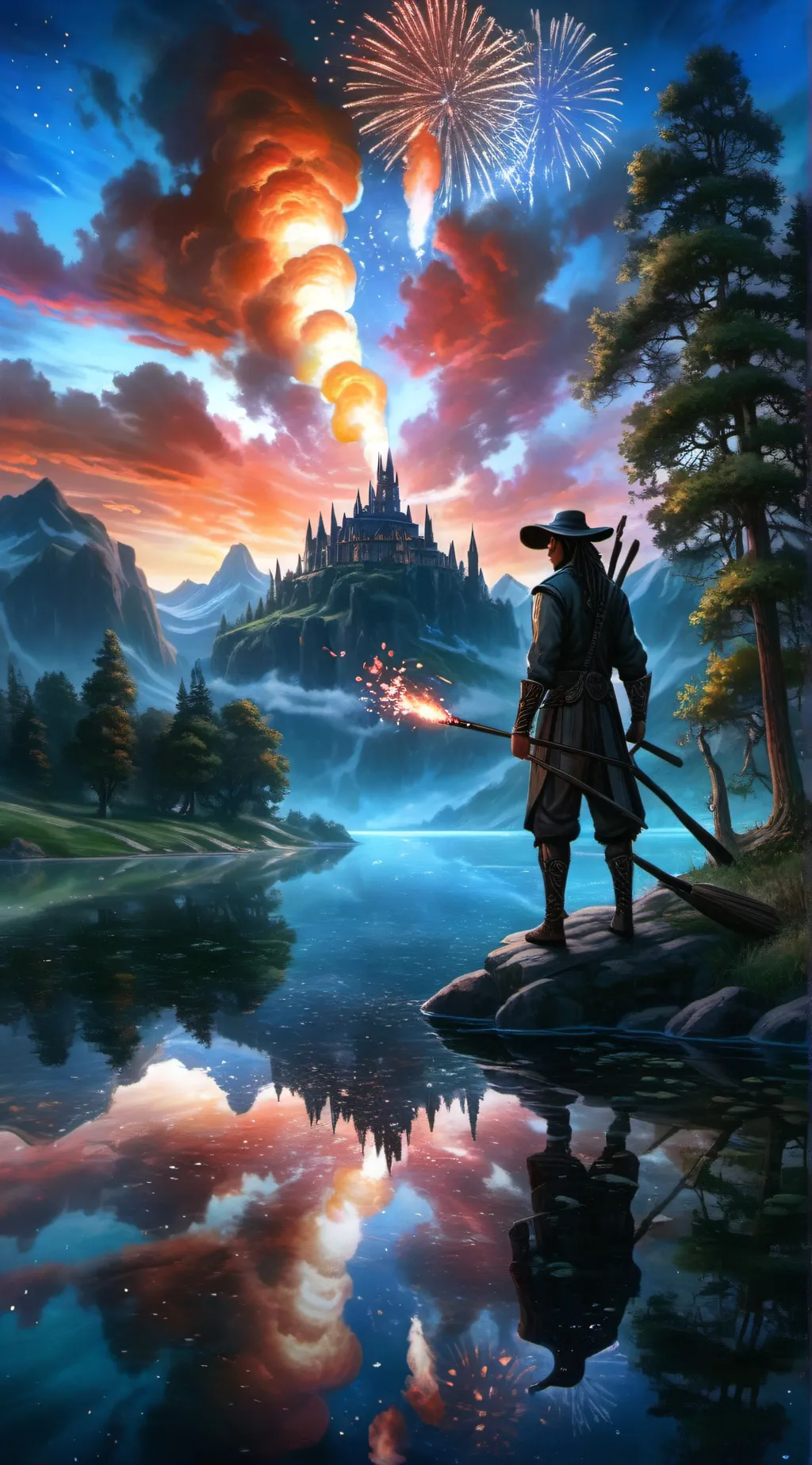 ai character: flare background