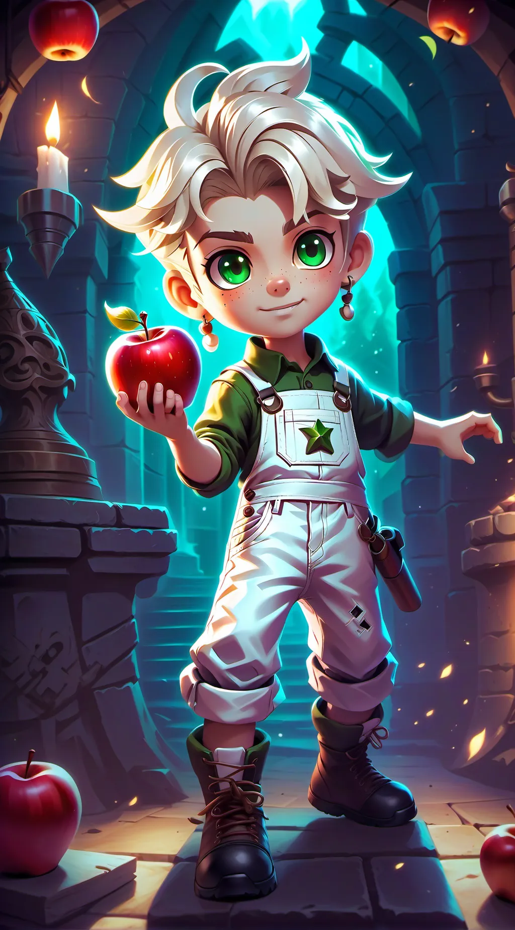 ai character: andy the apple background
