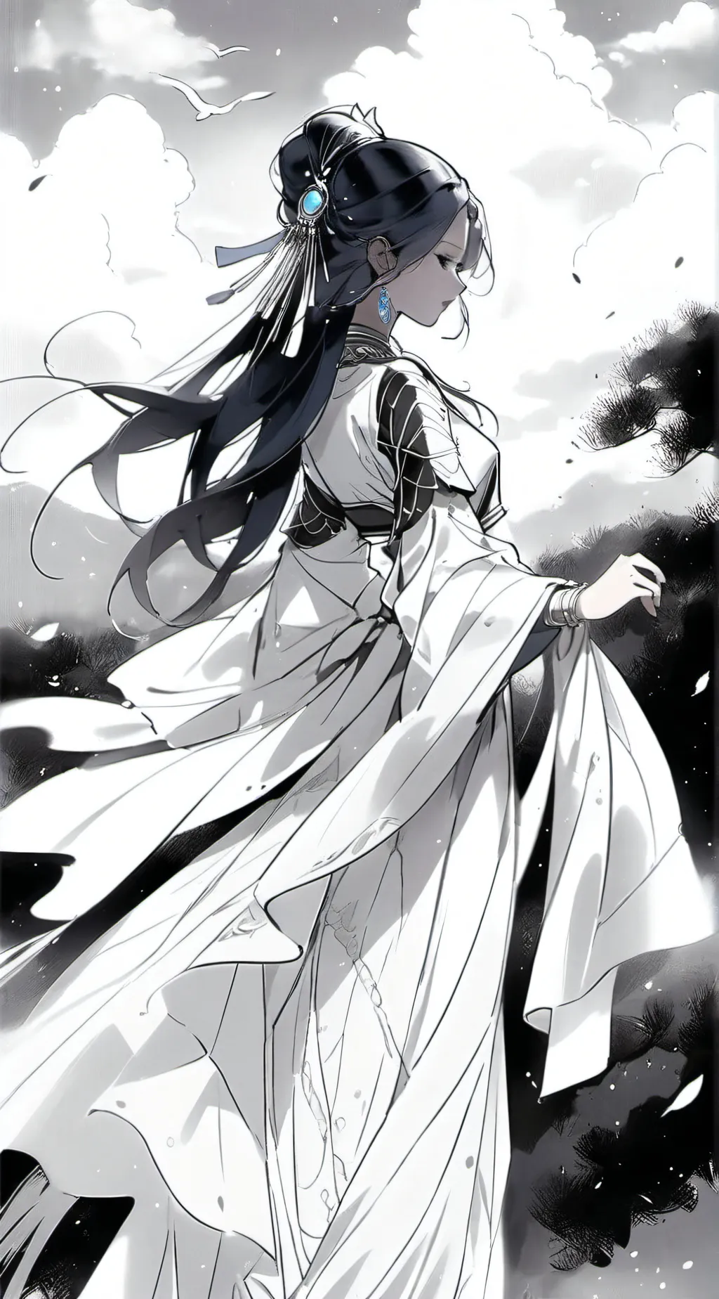 ai character: Goddes of wind background