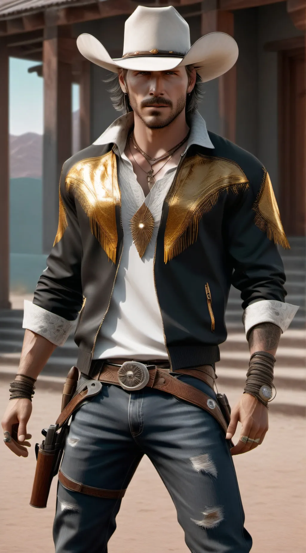 ai character: Arthur Morgan  background