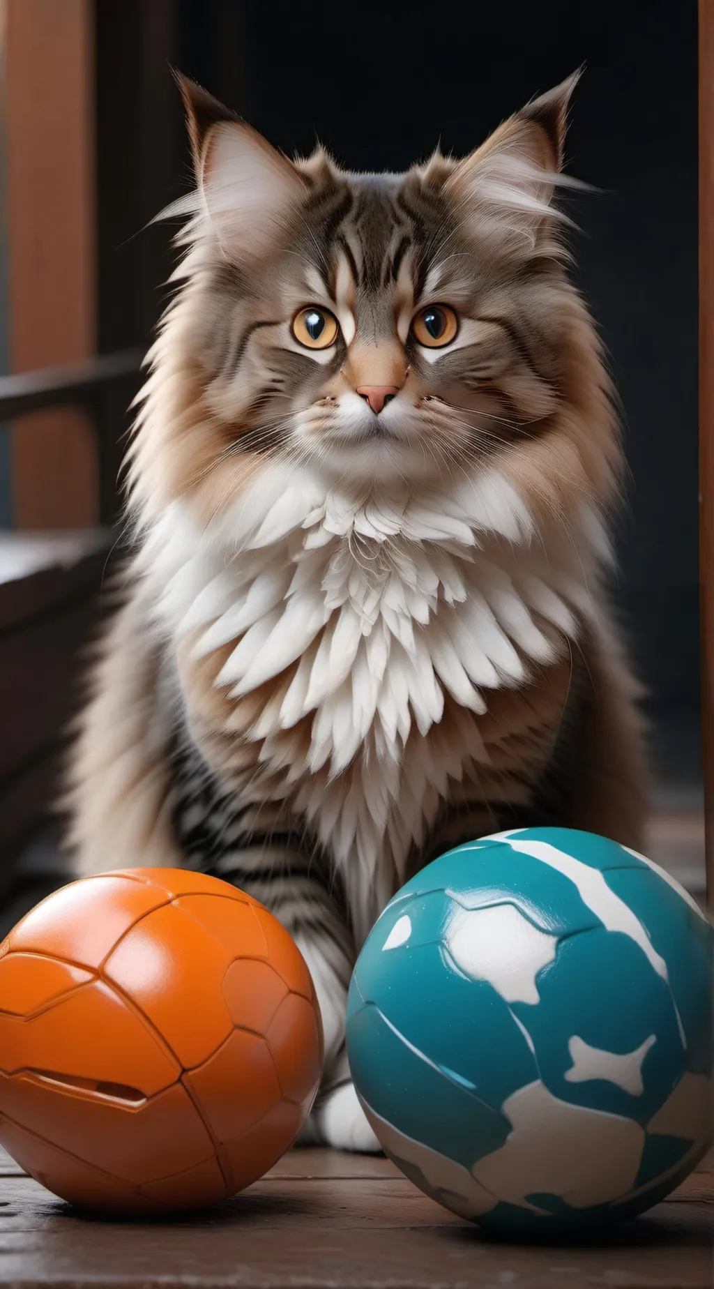 ai character: Cat ball background