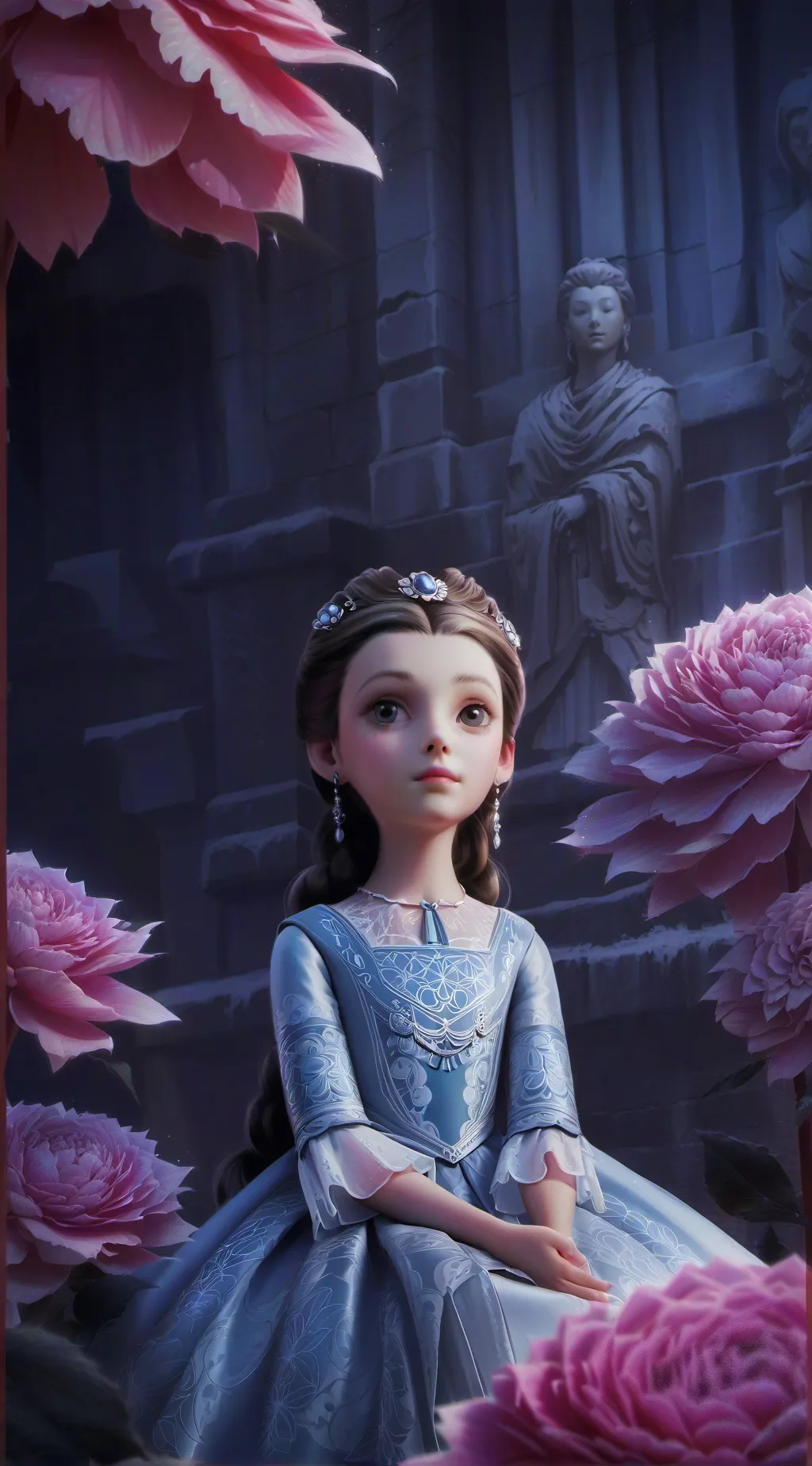 ai character: Lavender background