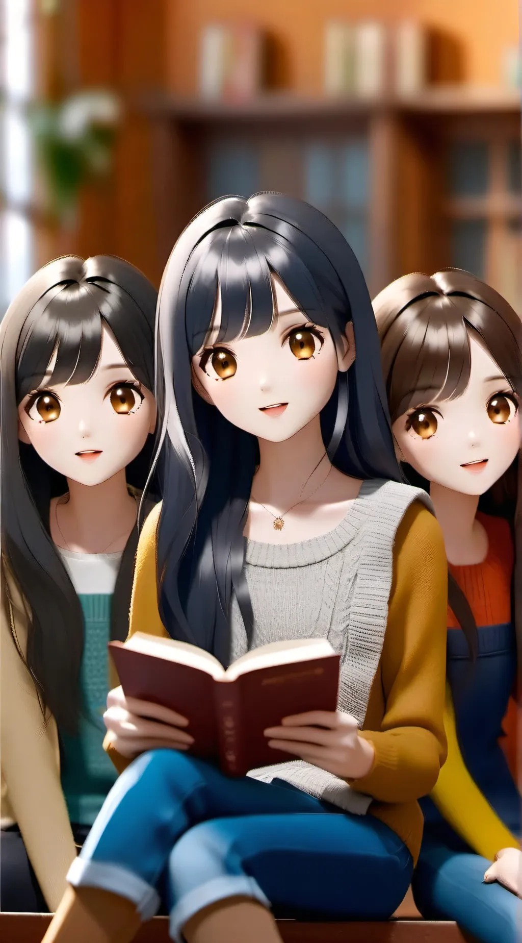 ai character: ella, Ashley,isha background