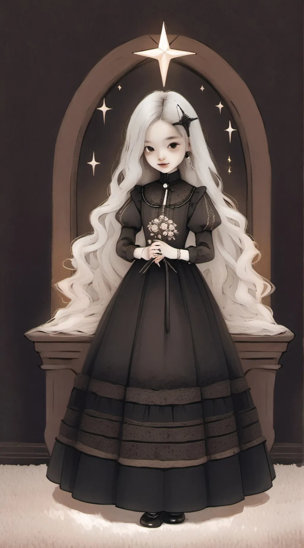 ai character:  violet background