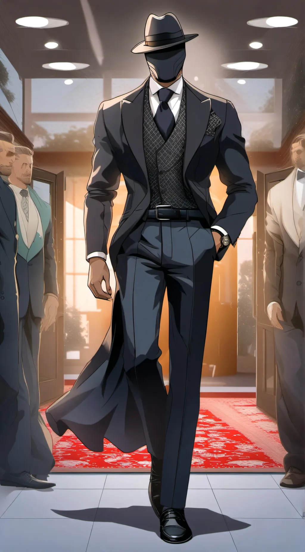 ai character: Faceless man/Hugo background