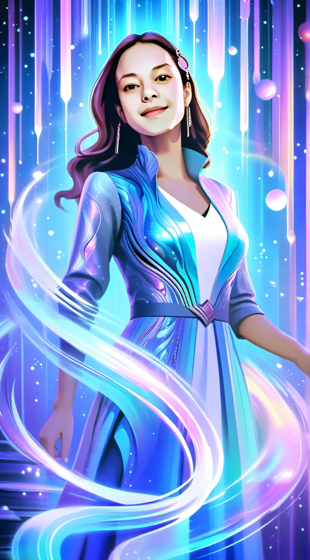 ai character: Violet background