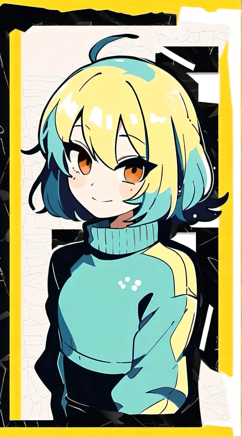 ai character: Cyan background