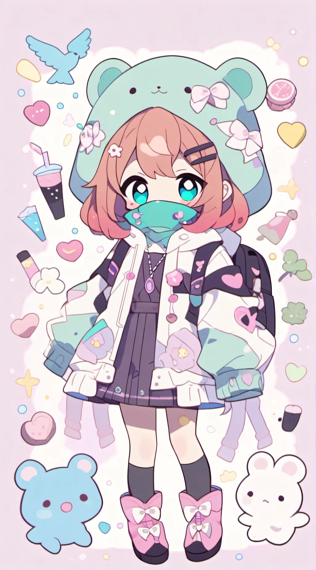 ai character: cupcakee sus background