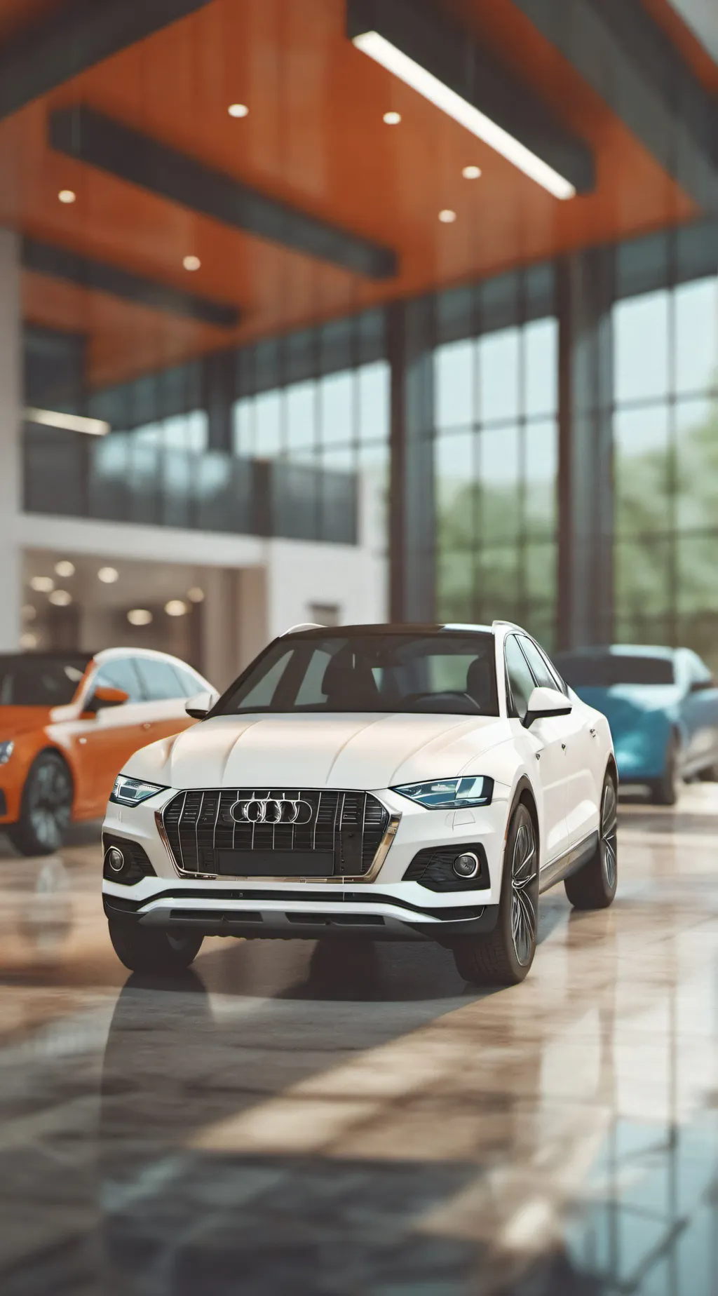 ai character: Car dealership job background