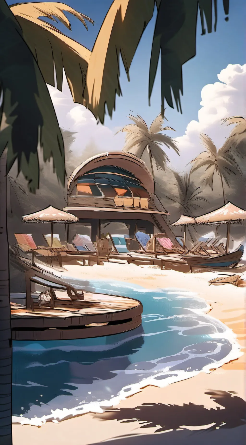 ai character: Beach background