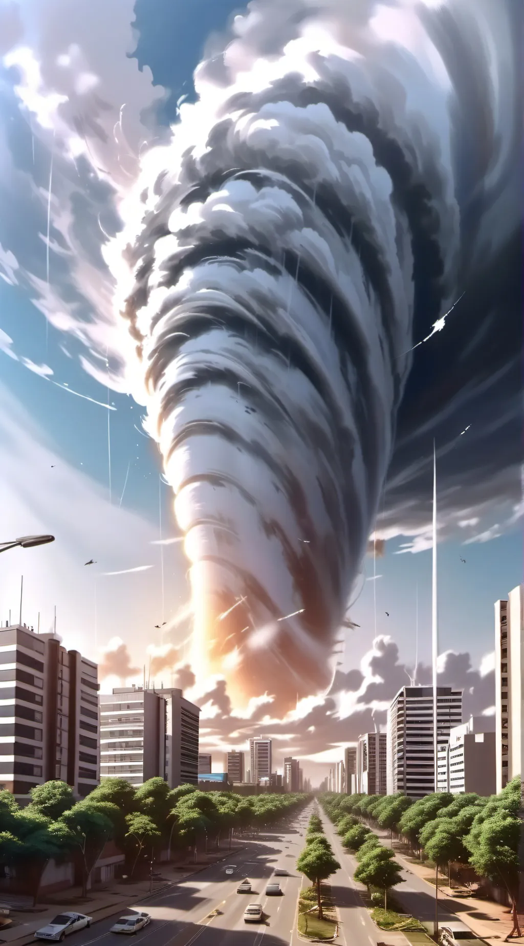 ai character: A tornado.  background